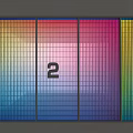 Colorful Grid Partition With Number 2 And Gradient Colors From Blue To Pink