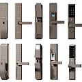 Smart Door Handles With Multiple Modern Designs And Digital Security Features 3d model