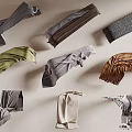 Modern Bedding Fabric Blanket Towel Fabric Blanket 3d model