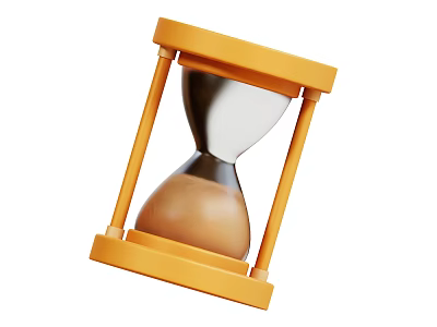 Hourglass Decorative Ornament With Yellow Frame Silver Funnel And Brown Sand For Home Decor 3d model