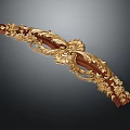 Ornate Wooden Decorative Molding With Golden Accents And Intricate Floral Carvings