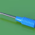 Professional Hardware Tool Screwdriver With Blue Handle And Metal Tip On Green Background