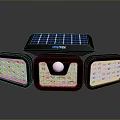 Solar Powered LED Lighting For Computer Room With Three Panels And Solar Panel 3d model
