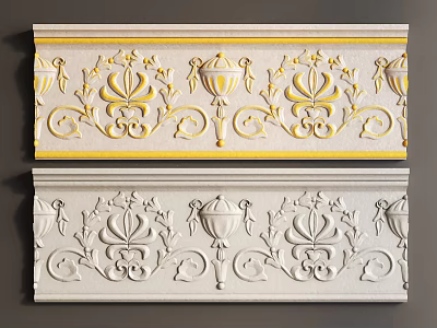 European-style Gypsum Carved smallpox Modeling Gypsum Line Corner 3d model