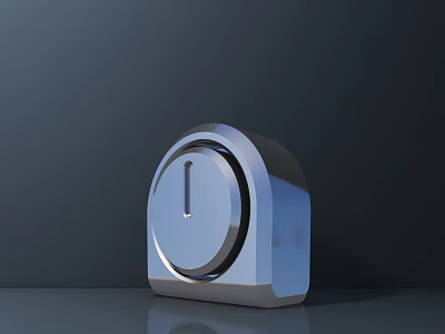 Public Facility Control Panel With Modern Silver Circular Button Design 3d model
