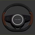 Decorative Home Steering Wheel Model With Black Red Design Control Buttons And Jeep Rock Logo