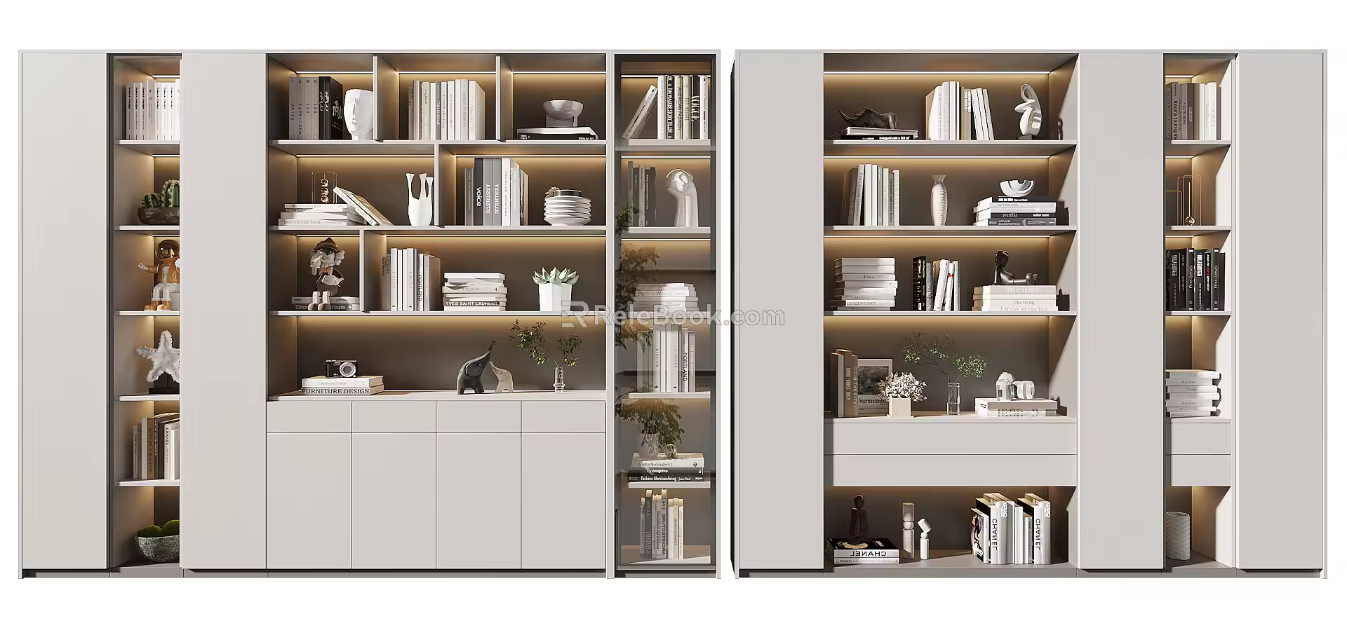 Modern bookcase 3d model