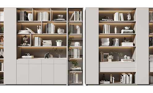 Modern bookcase 3d model