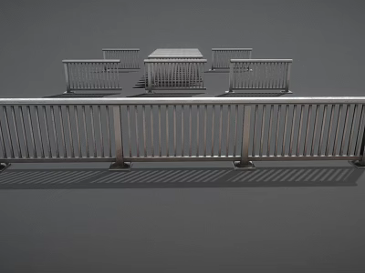 Modern Stainless Steel Railings With Vertical Bars For Outdoor Safety And Design 3d model