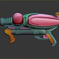 Vibrant Toy Weapon With Turquoise Pink Orange Rounded Components And Modern Design 3d model