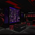 Stylish Hennessey Bar Interior With Purple Pink Lighting Sofa Seats And Bar Counter
