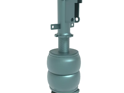 Industrial Mechanical Component Featuring Cylindrical Metal Structure And Air Spring Design 3d model
