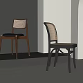 Modern Dining Chairs With Rattan Back And Wooden Frame In Interior Design