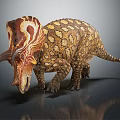 Realistic Triceratops Dinosaur With Detailed Frill Pattern And Scaly Skin Texture