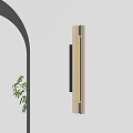 Modern Wall Sconce With Metallic Frame And Warm Glow On White Wall 3d model