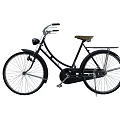 Vintage Black Bicycle with Silver Handlebar Brown Seat Front Light and Rear Rack