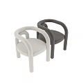 Light Gray Velvet Leisure Chair With Curved Armrests And Modern Minimalist Design