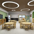Modern Kindergarten Class 3d model