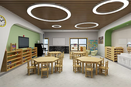 Modern Kindergarten Class 3d model