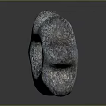 Artistic Wooden Stone Sculpture With Star Shaped Design And Central Circular Hole