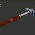 Sturdy Hardware Claw Hammer with Red Handle and Silver Metal Head for DIY Projects