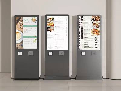 Commercial Floor Standing Digital Menu Display Business Equipment With Clear Screens 3d model