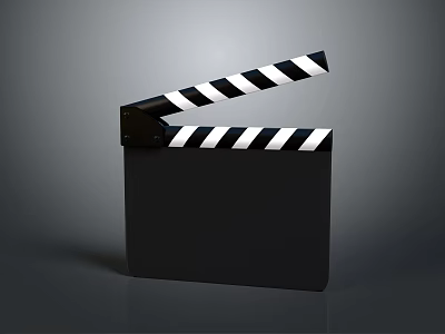 Movie Clapperboard Decorative Ornament Set With Black White Stripes And Stable Base 3d model