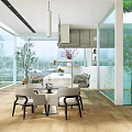 Modern Lounge Area Interior Design With White Chairs Golden Leg Table Bookshelves And Green Plants