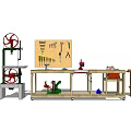 Organized Hardware Tools Workshop Setup With Tool Rack Workbench And Various Tools 3d model