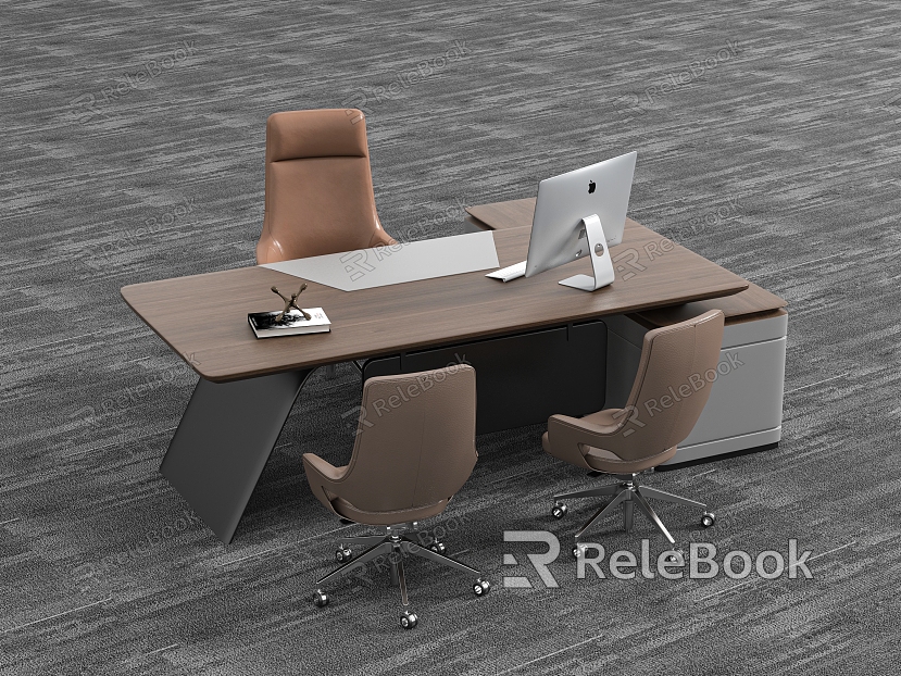 Manager office desk and chair combination model