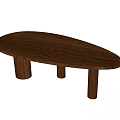 Modern Oval Dining Table Desk 3d model