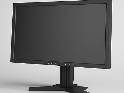 Modern Black Computer Monitor With Sturdy Stand And Sleek Screen Design 3d model
