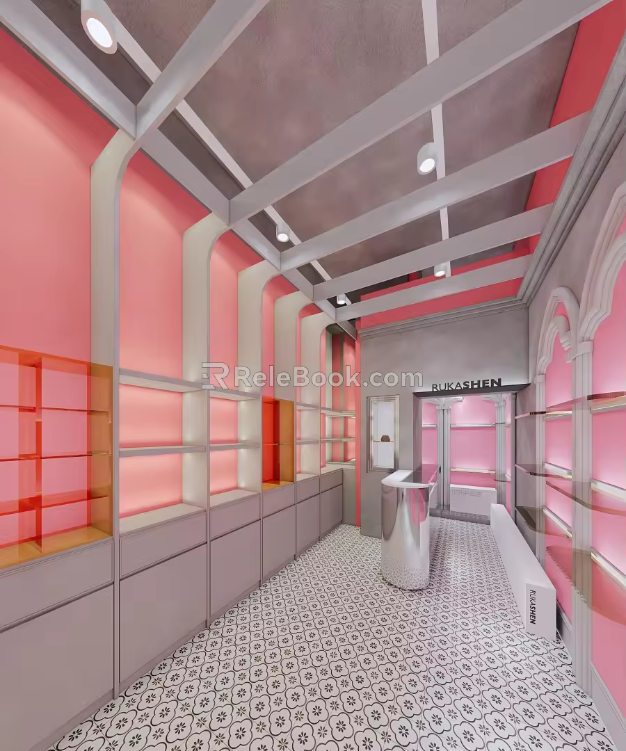 Modern Store Middle Ancient Store 3d model