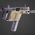 Tactical Assault Rifle Featuring Tan and Black Parts Rail System Magazine and Modern Mechanical Design