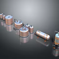 Industrial Metallic Storage Tanks With Various Sizes Pipes And Reflective Surfaces
