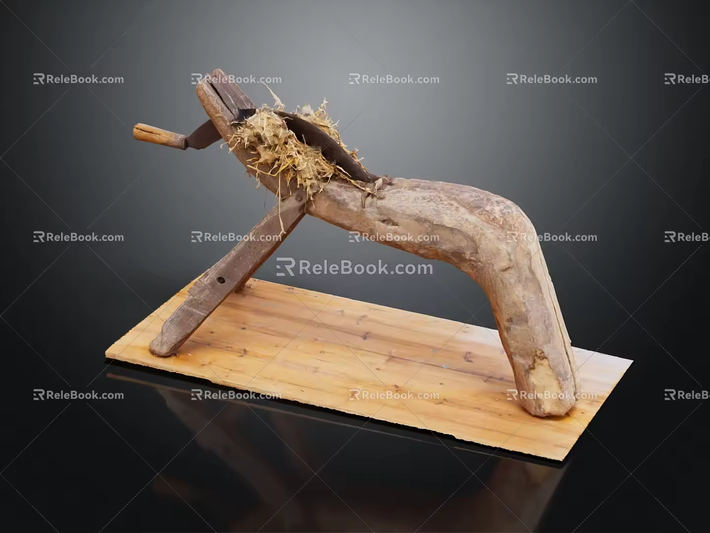 Modern tool guillotine ancient tool machining 3d model