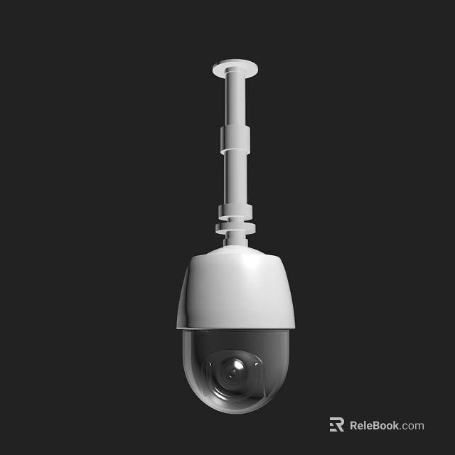 Projection Monitoring Ceiling Mounted Dome Security Camera With White Exterior For Indoor Surveillance 3d model 