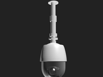 Projection Monitoring Ceiling Mounted Dome Security Camera With White Exterior For Indoor Surveillance 3d model