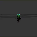Green Headed Dragonfly With Yellow Green Striped Body And Transparent Wings On Dark Background