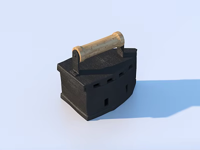 Iron and ironing machine 3d model