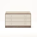 Beige Entryway Side Cabinet with Three Drawers Wooden Top Modern Storage Design