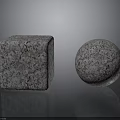 Textured Stone Cube And Sphere With Gray Surface And Natural Patterns 3d model