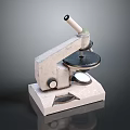Classic Desktop Microscope For Laboratory Use With Adjustable Stage And Optical Lens 3d model