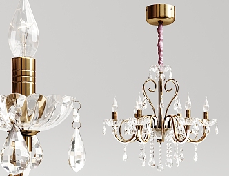 European-style crystal chandelier gold crystal chandelier 3d model