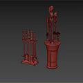 Hand Craft Tools Collection With Metal Stand And Bamboo Container Wooden Handles