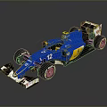 Blue Single Seater Racing Car With Number 12 Streamlined Design And Black Tires