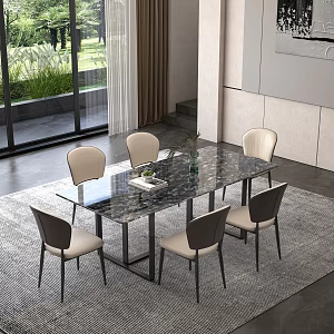 Light Luxury Dining Table Living Room Dining Room 3d model