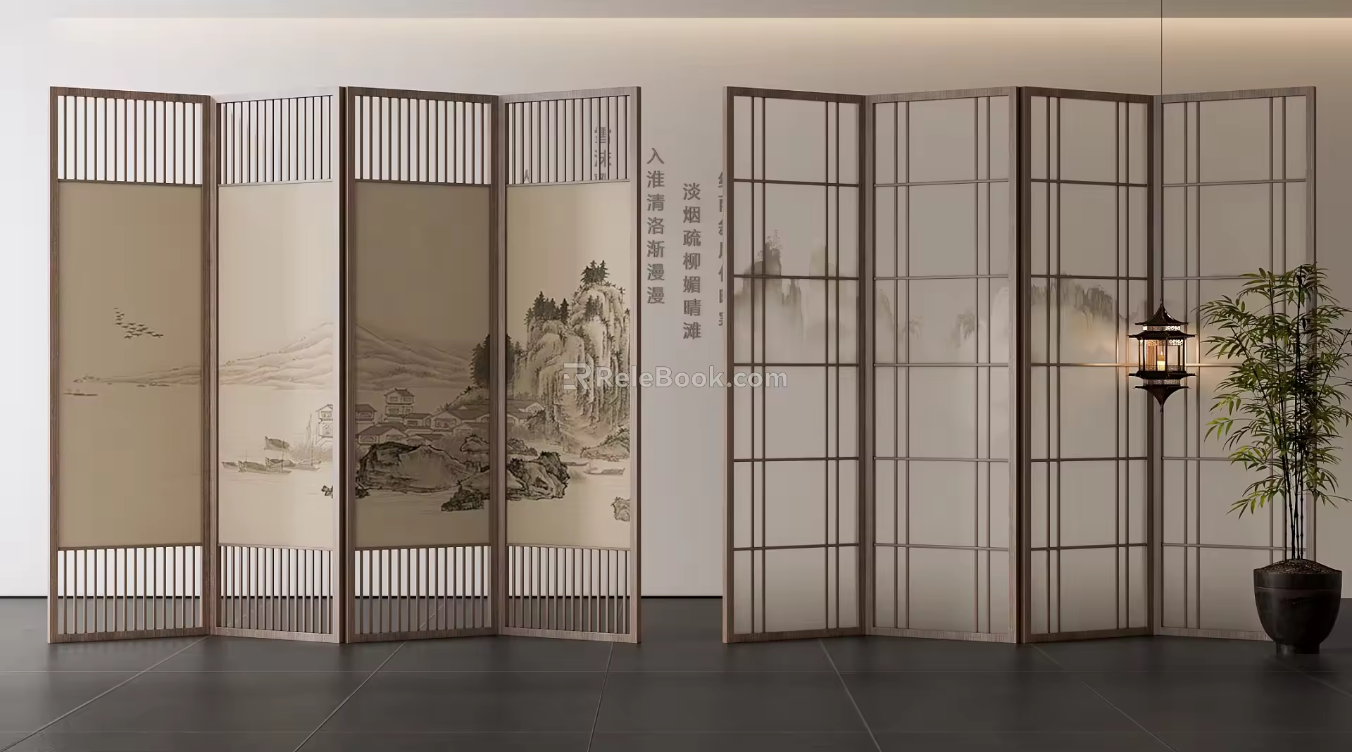 New Chinese Screen New Chinese Partition 3d model