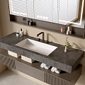 Modern Bathroom Cabinet Bathroom Counter Basin Bathroom Ornaments Mirror Cabinet Sink 3d model