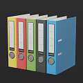 Colorful Ring Folders In Assorted Colors With Labeled Windows For Office Document Organization 3d model